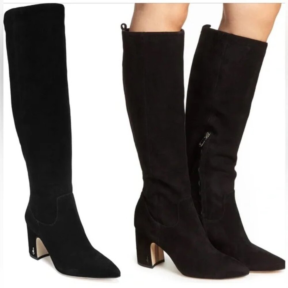 New!  Never worn. Sam Edelman "Hai" Knee High Boots Black Real Suede Size 10